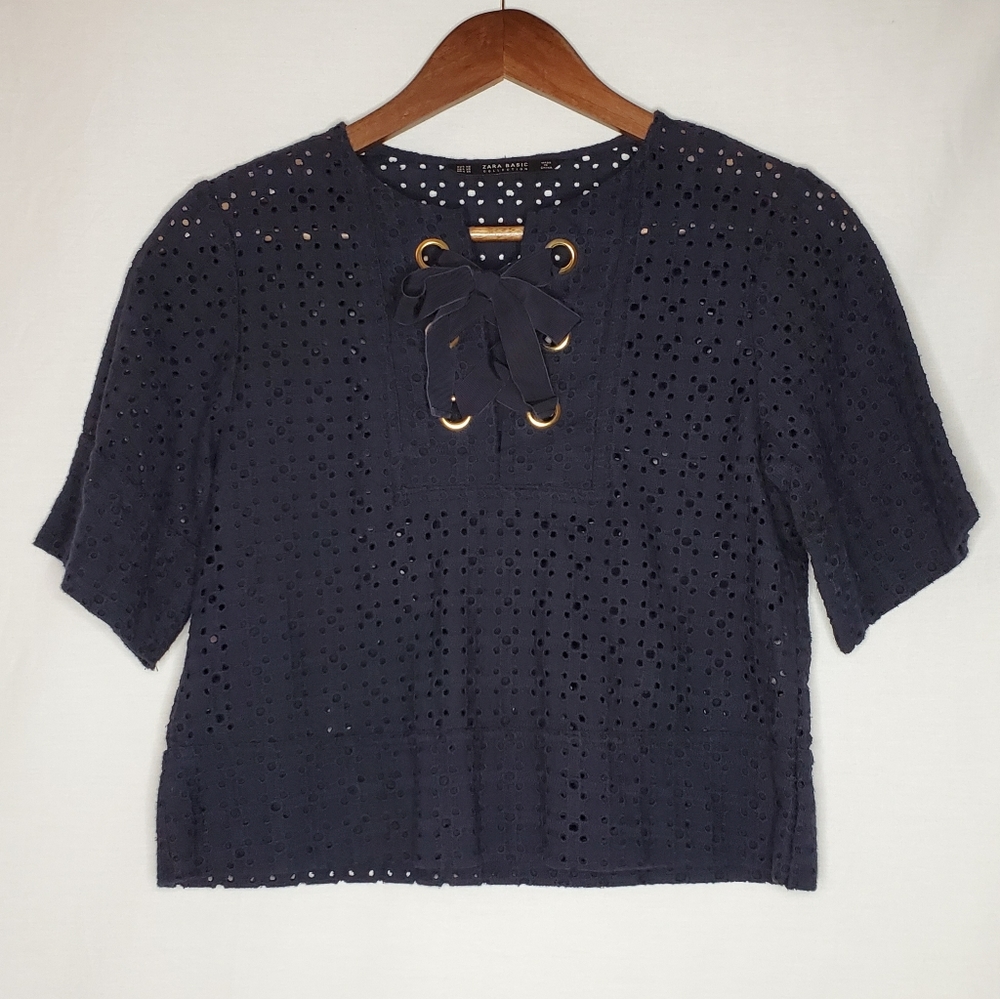 Zara Lace Up Crop Top XS